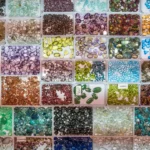 Colourful gemstones arranged in sales trays