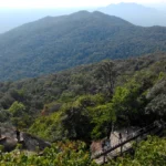 Mountain scenery and an elevated walkway in Khao Khitchakut National Park, Chanthaburi